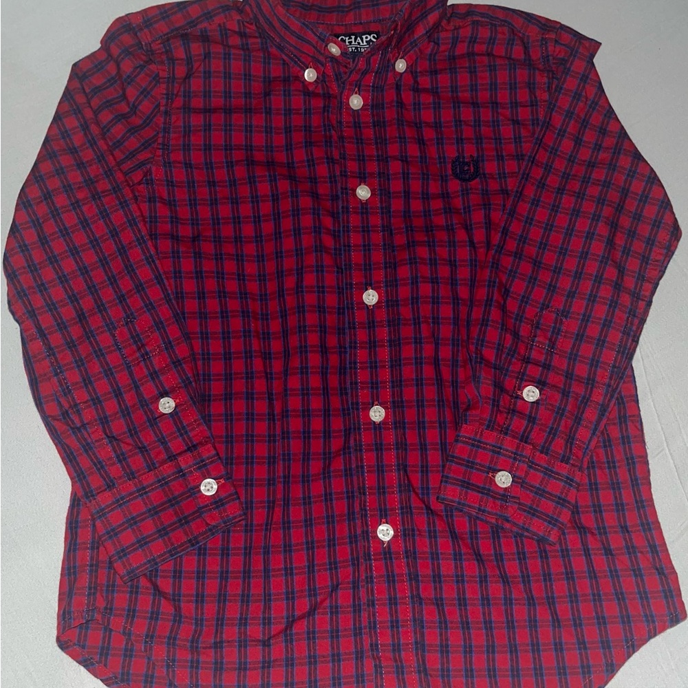 Chaps Navy and Red Plaid Shirt
